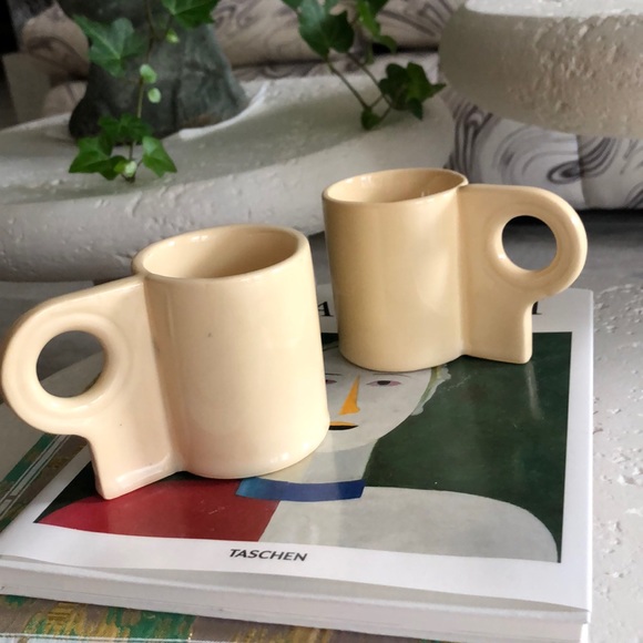 Home Union Set of 2 cream handmade ceramic mugs - Picture 8 of 9